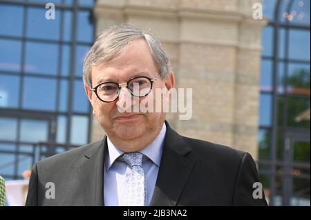 Cologne, Allemagne. 02nd juin 2022. Abraham Lehrer, vice-président du Conseil central des Juifs lors de la conférence de presse sur le programme de Shalom Music Cologne le festival de musique se tiendra dans le cadre de l'année du festival juif de 4 à 11.08.2022. Credit: Horst Galuschka/dpa/Alay Live News Banque D'Images