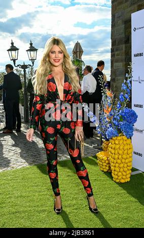 Berlin, Allemagne. 02nd juin 2022. Sylvie Meis vient à la fête d'été "Un coeur pour les enfants" au restaurant Wannseeeterrassen. Credit: Jens Kalaene/dpa/Alamy Live News Banque D'Images