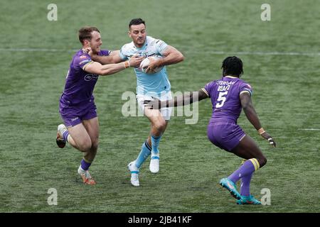 NEWCASTLE UPON TYNE, ROYAUME-UNI. 2nd JUIN Craig Hall of Featherstone Rovers en action pendant le match de championnat DE BETFRED entre Newcastle Thunder et Featherstone Rovers à Kingston Park, Newcastle, le jeudi 2nd juin 2022. (Crédit : will Matthews | MI News) crédit : MI News & Sport /Alay Live News Banque D'Images