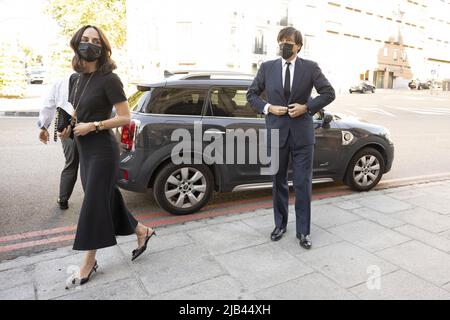 Arrivées pour une messe funéraire en mémoire de Carlos Falco, marquis de Grinon à Madrid, Espagne avec: Amapro Corsini où: Madrid, Espagne quand: 28 juin 2021 crédit: Oscar Gonzalez/WENN Banque D'Images