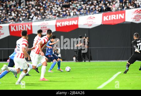 Dôme de Sapporo, Hokkaido, Japon. 2nd juin 2022. Kaoru Mitoma (JPN), 2 JUIN 2022 - football : KIRIN Challenge Cup 2022 match entre le Japon 0-0 Paraguay au Sapporo Dome, Hokkaido, Japon. Credit: SportsPressJP/AFLO/Alay Live News Banque D'Images
