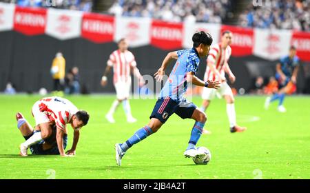 Dôme de Sapporo, Hokkaido, Japon. 2nd juin 2022. Takefusa Kubo (JPN), 2 JUIN 2022 - football : KIRIN Challenge Cup 2022 match entre le Japon 0-0 Paraguay au Sapporo Dome, Hokkaido, Japon. Credit: SportsPressJP/AFLO/Alay Live News Banque D'Images