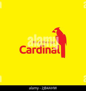 rouge abstrait oiseau cardinal logo design vecteur graphique symbole icône illustration idée créative Illustration de Vecteur