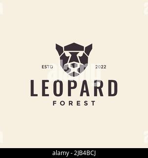 tête noire léopard hipster logo design vecteur graphique symbole icône illustration idée créative Illustration de Vecteur