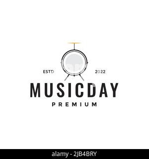 minimaliste simple solo tambour logo design vecteur graphique symbole illustration idée créative Illustration de Vecteur