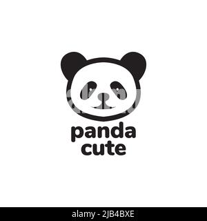 tête mignon panda minimal logo design vecteur graphique symbole icône illustration idée créative Illustration de Vecteur