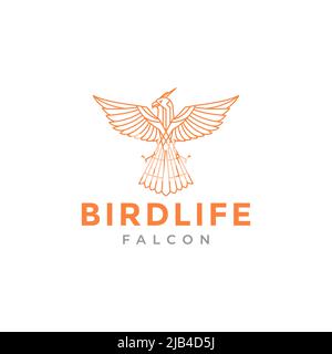 oiseau aigle ou falcon ligne polygone logo design vecteur graphique symbole icône illustration idée créative Illustration de Vecteur