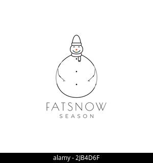 adorable bonhomme de neige géant logo design vecteur graphique symbole icône illustration idée créative Illustration de Vecteur