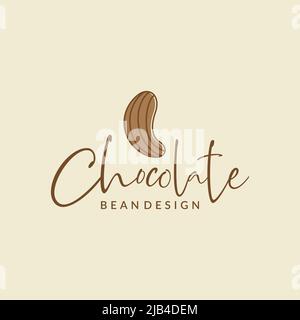 art ligne abstrait chocolat bean logo design vecteur graphique symbole icône illustration idée créative Illustration de Vecteur