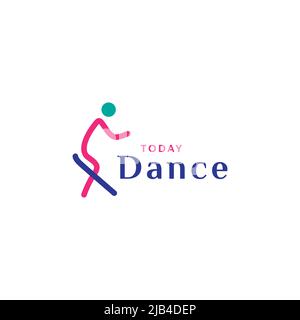 forme abstraite minimale personnes danse logo design vecteur graphique symbole icône illustration idée créative Illustration de Vecteur
