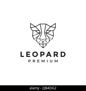 tête ligne léopard triangle polygone logo design vecteur symbole graphique icône illustration idée créative Illustration de Vecteur