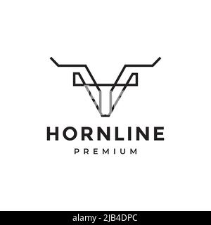 design moderne minimaliste tête et corne de chèvre logo design vecteur graphique symbole icône illustration idée créative Illustration de Vecteur