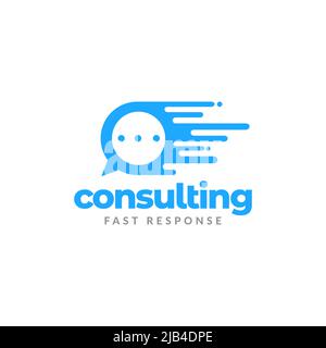 bulle chat conseil parler rapidement logo design vecteur graphique symbole icône illustration idée créative Illustration de Vecteur