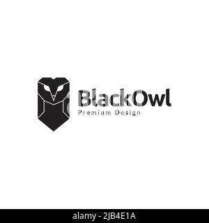 polygone noir hibou simple logo design vecteur graphique symbole icône illustration idée créative Illustration de Vecteur