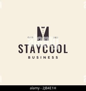 hipster combinaison simple serveur logo design vecteur graphique symbole icône illustration idée créative Illustration de Vecteur