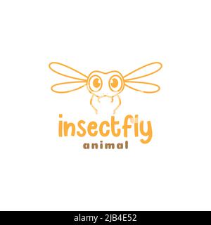 petit insecte mignon mouche logo design vecteur graphique symbole illustration idée créative Illustration de Vecteur