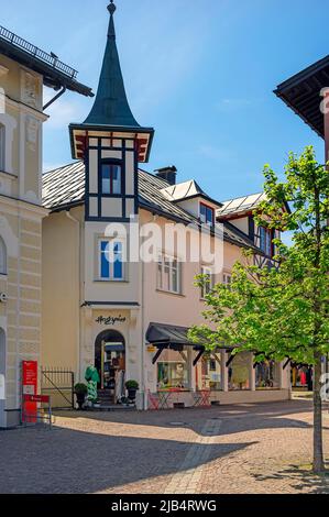 Maison avec vitraux et dortoirs, Oberstaufen, Allgaeu, Bavière, Allemagne Banque D'Images