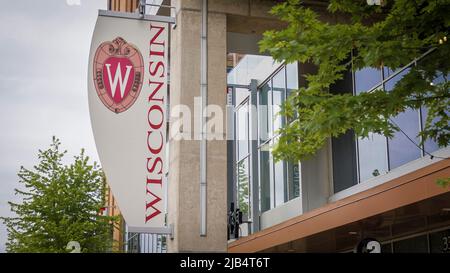 Madison, WISCONSIN - 24 mai 2022 : campus universitaire des Badgers de l'Université du Wisconsin Banque D'Images