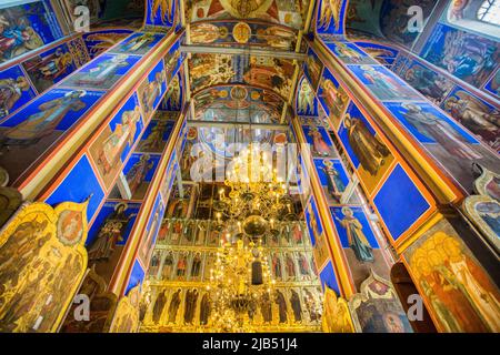 Peintures décoratives au plafond, la cathédrale de la Nativité, Suzdal. Russie Banque D'Images