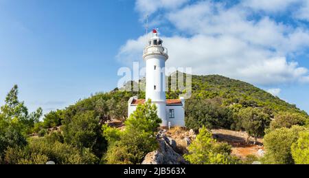 Le phare de Gelidonya. Lycian Way Antalya Turquie Banque D'Images