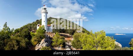 Le phare de Gelidonya. Lycian Way, Antalya Turquie. Banque D'Images