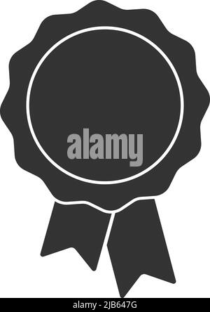joint de certificat noir simple avec symbole de ruban, illustration vectorielle Illustration de Vecteur