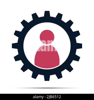 Concept de réunion d'équipe Gear, logo personne, illustration vectorielle Illustration de Vecteur