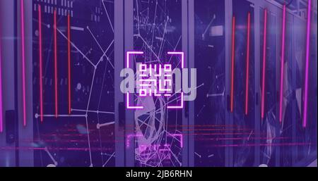 Illustration de la numérisation de code qr sur des serveurs informatiques Banque D'Images