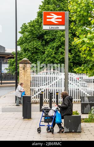 La gare centrale de Lincoln, Lincoln, Lincolnshire, Royaume-Uni Banque D'Images