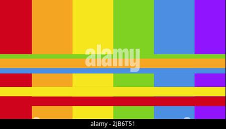 Illustration de formes géométriques colorées sur fond noir Banque D'Images