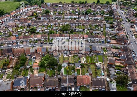 Domaine résidentiel de banlieue à Radford, Coventry, West Midlands, Royaume-Uni. Banque D'Images