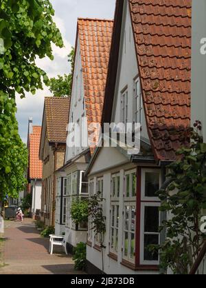 La petite ville d'Arnis en allemagne Banque D'Images