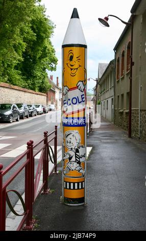 La traversée scolaire à Canisy, Manche, Normandie, France Banque D'Images