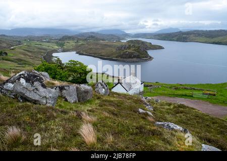 Petit hameau de Badcall, Loch Inchard, Kinlochbervie, Sutherland, Écosse. Banque D'Images