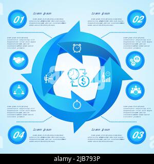 Cercle flèche business infographie éléments de conception illustration vectorielle Illustration de Vecteur