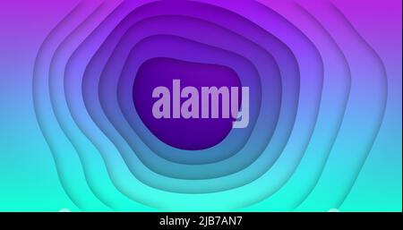 Image de formes organiques bleues et violettes en rotation sur fond violet Banque D'Images