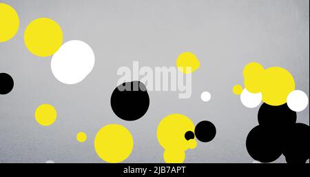 Image d'un drapeau de couleur brunei avec des points blancs, noirs et jaunes sur fond gris Banque D'Images