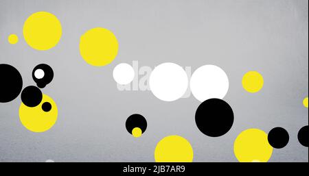 Image d'un drapeau de couleur brunei avec des points blancs, noirs et jaunes sur fond gris Banque D'Images