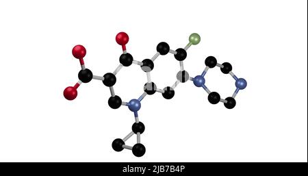 Image de molécules en rotation sur fond blanc Banque D'Images