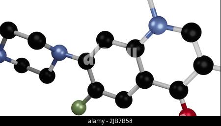 Image de molécules en rotation sur fond blanc Banque D'Images