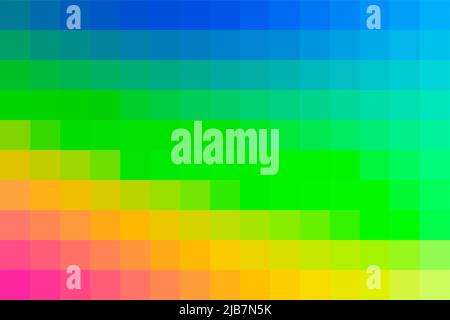 Arrière-plan dégradé à partir de carrés multicors. Arc-en-ciel abstrait de couleurs, espace pour votre dessin ou texte. Un dos de vert et bleu et violet et Illustration de Vecteur