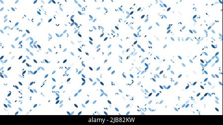 Bannière panoramique moderne abstraite avec des figures flottantes en dégradé bleu clair en forme de feuilles. Motif géométrique en demi-ton avec dégradé Illustration de Vecteur