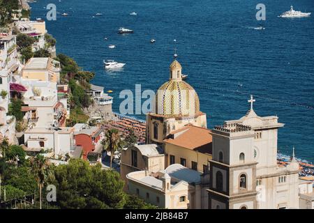 Photo de la vue panoramique de Positano Banque D'Images