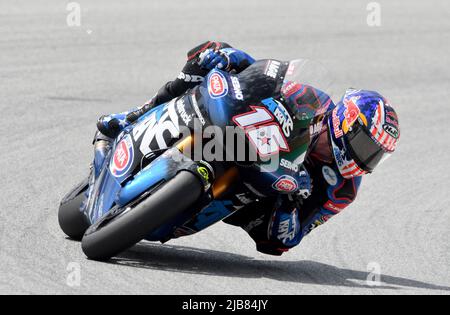 Barcelone, Espagne. 03rd juin 2022. BARCELONE, ESPAGNE - JUIN 03 GP ÉNERGIE DE LA PRATIQUE LIBRE DE CATALUNYA 2 American Moto2 Rider Joe Roberts (16) de l'ÉQUIPE de course ITALTRANS pendant la pratique LIBRE de MotoGP de Catalunya au circuit de Barcelone-Catalunya sur 03 juin 2022 à Barcelone, Espagne. Crédit : rosdemora/Alay Live News Banque D'Images