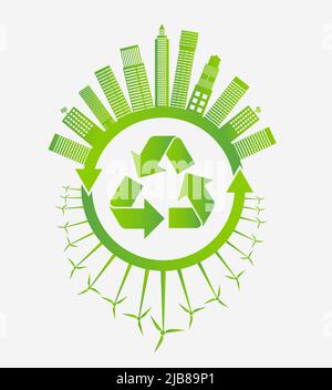 Ecologie concept et environnement jour de la terre avec des idées écologiques,Illustration vectorielle Illustration de Vecteur