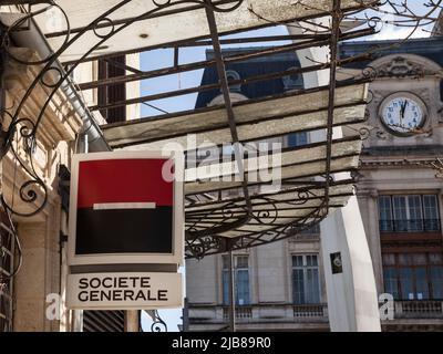 Photo du logo de la Société générale sur leurs subventions locales à Bordeaux, France. La Société générale est une multinationale bancaire et nationale française Banque D'Images