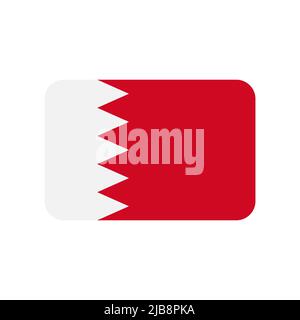 Icône de vecteur de drapeau de Bahreïn sur fond blanc Illustration de Vecteur