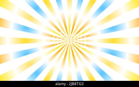 abstrait orange bleu rayons de soleil, style rétro soleil motif éclat texture arrière-plan, illustration, art de ligne d'été Banque D'Images
