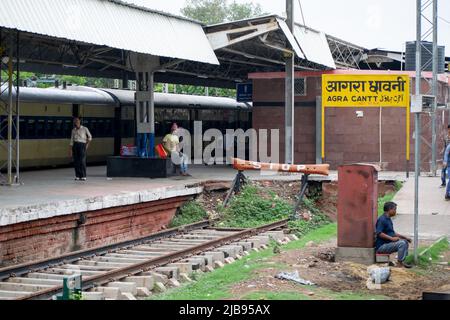 Gare d'Agra aux États-Unis en Inde Banque D'Images