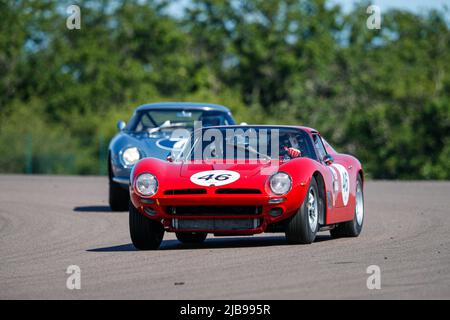 Dijon, France. 04th juin 2022. 46 Christian BOURIEZ, (FR), Bizzarrini 5300 GT / 1965, action pendant le Grand Prix de l'Age d'Or 2022, de 3 juin à 5, 2022 sur le circuit de Dijon-Prenois, à Dijon, France - photo Julien CUER / DPPI crédit: DPPI Media/Alay Live News Banque D'Images